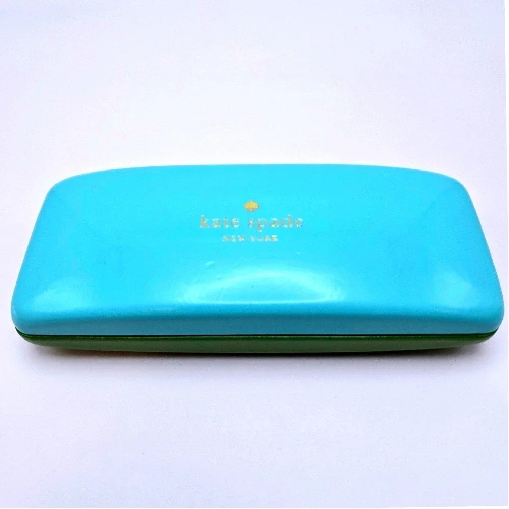 Kate Spade New York‎ Turquoise Blue and Green Hard Clamshell Eyeglasses Case